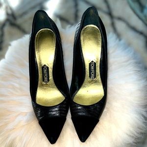 Tom Ford crocodile and suede high heel pumps EU SIZE 42